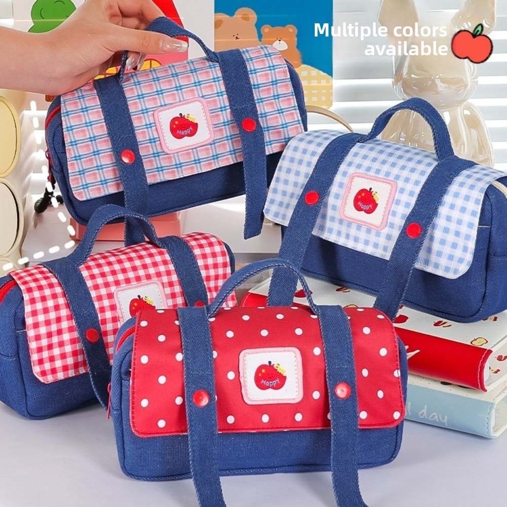 Denim Fruit Cowboy Pencil Case - Aesthetic Large Pencil Case Pouch recension och pris