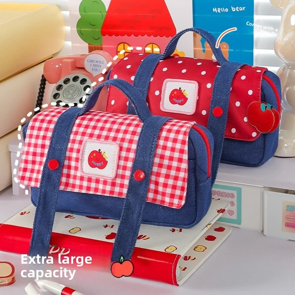 Denim Fruit Cowboy Pencil Case - Aesthetic Large Pencil Case Pouch recension och pris