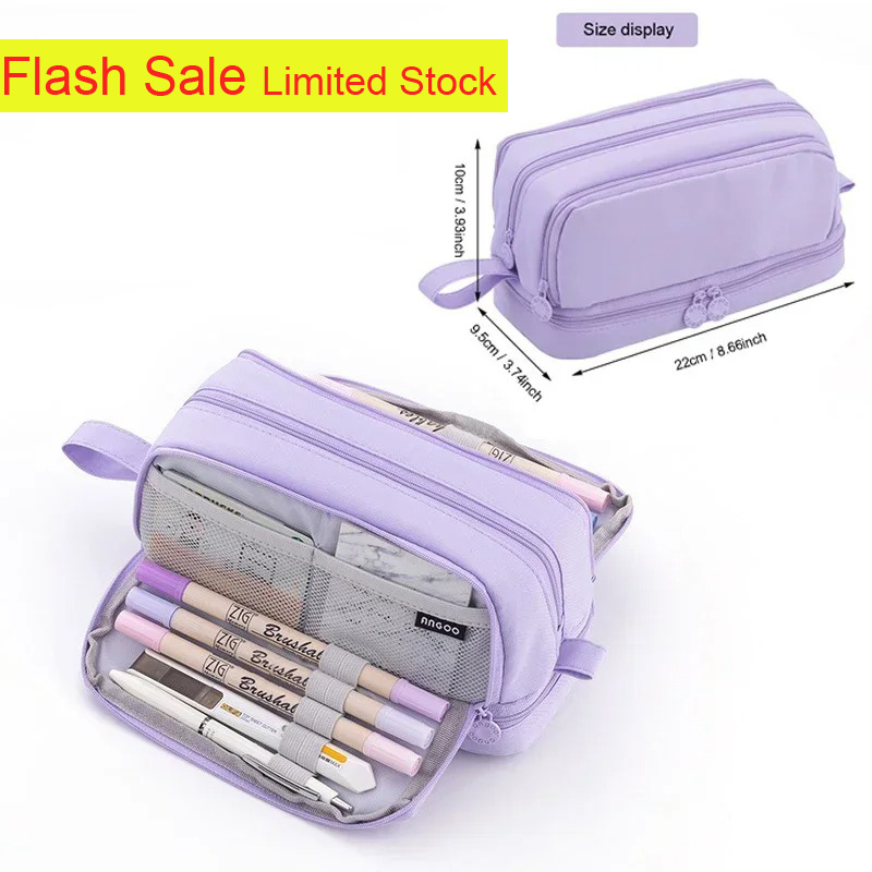 4 Compartments Large Capacity  - Aesthetic Large Pencil Case Pouch recension och pris